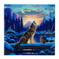 "Howling Wolves" Framed Crystal Art Kit 30 x 30cm (Medium)