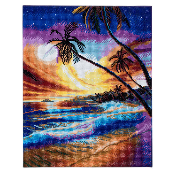 "Tropical Beach" Framed Crystal Art Kit, 40 x 50cm