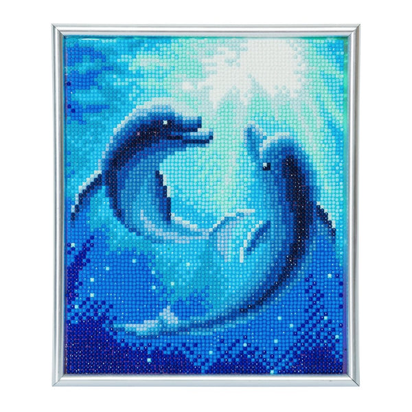 "Dolphin Dance" Crystal Art Picture Frame Kit, 21 x 25cm