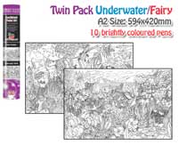 Doodlebugz Poster Art Fairy/Underwater Twin Pack