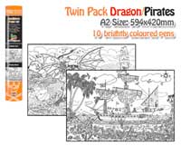 Doodlebugz Poster Art Dragon/Pirates Twin Pack