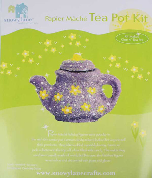 Snowy Lane Paper Mache Teapot Kit